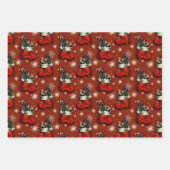 レトロヴィンテージクリスマスサンタブーツ ラッピングペーパーシート (正面3)