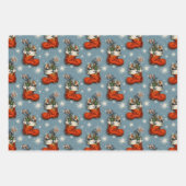 レトロヴィンテージクリスマスサンタブーツ ラッピングペーパーシート (正面2)