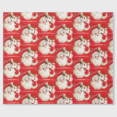 レトロヴィンテージクリスマスサンタホリデイラップ ラッピングペーパー (フラット)