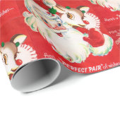 レトロヴィンテージクリスマスサンタホリデイラップ ラッピングペーパー (ロールコーナー)