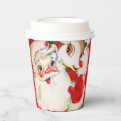 レトロヴィンテージクリスマスサンタホリデイ紙カップ 紙コップ (正面)