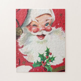 レトロヴィンテージクリスマスサンタホリデイ ジグソーパズル