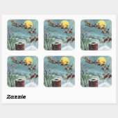 レトロヴィンテージクリスマスサンタホリデイ スクエアシール (シート)