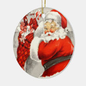 レトロヴィンテージクリスマスサンタホリデイ セラミックオーナメント (左)