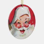 レトロヴィンテージクリスマスサンタホリデイ セラミックオーナメント (右)