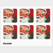 レトロヴィンテージクリスマスサンタホリデーシール スクエアシール (シート)