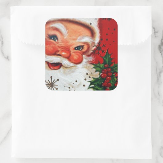 レトロヴィンテージクリスマスサンタホリデーシール スクエアシール (バッグ)