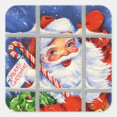レトロヴィンテージクリスマスサンタホリデーシール スクエアシール (正面)