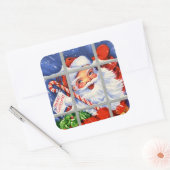 レトロヴィンテージクリスマスサンタホリデーシール スクエアシール (封筒)