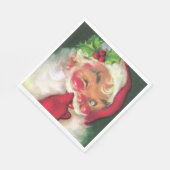 レトロヴィンテージクリスマスサンタホリデーパーティー スタンダードランチョンナプキン (角)