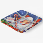 レトロヴィンテージクリスマスサンタホリデーパーティー ペーパープレート (傾斜あり)