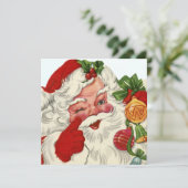 レトロヴィンテージクリスマスサンタホリデーパーティー 招待状 (スタンド正面)