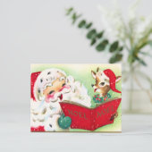 レトロヴィンテージクリスマスサンタホリデーポストカード シーズンポストカード (スタンド正面)