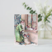 レトロヴィンテージクリスマスサンタホリデーポストカード ポストカード (スタンド正面)