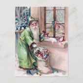 レトロヴィンテージクリスマスサンタホリデーポストカード ポストカード (正面)