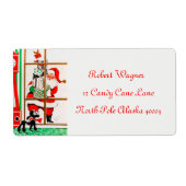 レトロヴィンテージクリスマスサンタホリデーラベル ラベル (正面)