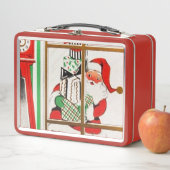 レトロヴィンテージクリスマスサンタホリデー メタルランチボックス (インサイチュ)