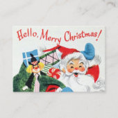 レトロヴィンテージクリスマスサンタホリデー 名刺 (正面)