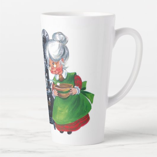 レトロヴィンテージクリスマスサンタミセスクロース休日 カフェラテマグ (右)