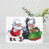 レトロヴィンテージクリスマスサンタミセスクロース シーズンカード (スタンド正面)