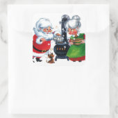 レトロヴィンテージクリスマスサンタミセスクロース スクエアシール (バッグ)