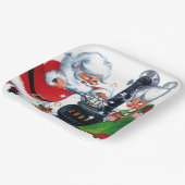 レトロヴィンテージクリスマスサンタミセスクロース ペーパープレート (傾斜あり)