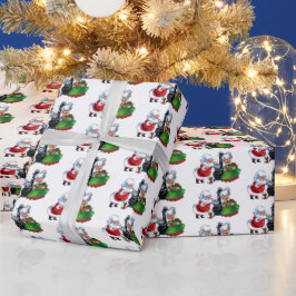 レトロヴィンテージクリスマスサンタミセスクロース ラッピングペーパー