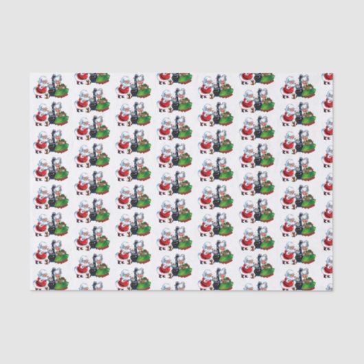 レトロヴィンテージクリスマスサンタミセスクロース 薄葉紙 (正面)