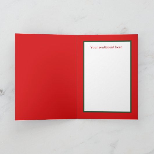 レトロヴィンテージクリスマスサンタ雪だるま シーズンカード (内部)