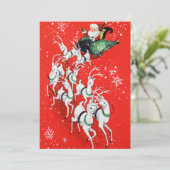 レトロヴィンテージクリスマスサンタ シーズンカード (スタンド正面)