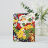 レトロヴィンテージクリスマスサンタ シーズンポストカード (スタンド正面)