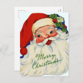レトロヴィンテージクリスマスサンタ シーズンポストカード (正面/裏面)