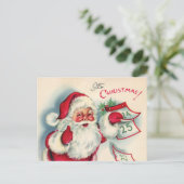 レトロヴィンテージクリスマスサンタ シーズンポストカード (スタンド正面)