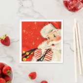 レトロヴィンテージクリスマスサンタ スタンダードカクテルナプキン (インサイチュ)