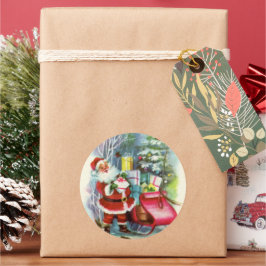 レトロヴィンテージクリスマスサンタ ラウンドシール