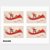 レトロヴィンテージクリスマスサンタ 長方形シール (シート)