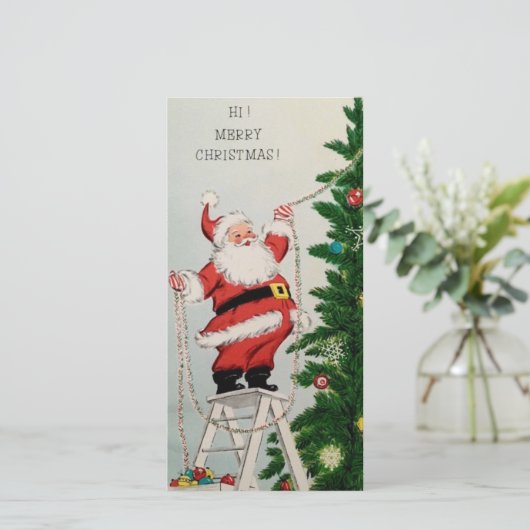 レトロヴィンテージクリスマスサン飾タズツリー シーズンカード (スタンド正面)