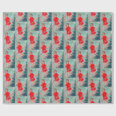 レトロヴィンテージクリスマスシスタータイルパーティー ラッピングペーパー (フラット)