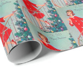 レトロヴィンテージクリスマスシスタータイルパーティー ラッピングペーパー (ロールコーナー)
