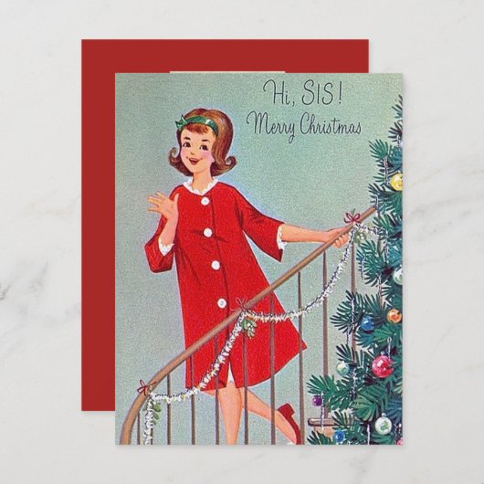 レトロヴィンテージクリスマスシスター追加メッセージ シーズンカード (正面/裏面)