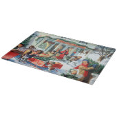 レトロヴィンテージクリスマスショッピングホリデー カッティングボード (角)