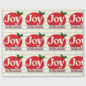 レトロヴィンテージクリスマスジョイ・トゥ・ザ・ワールド ラッピングペーパー (フラット)