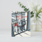 レトロヴィンテージクリスマススコッティドッグ シーズンポストカード (スタンド正面)