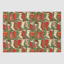 レトロヴィンテージクリスマスストッキング 薄葉紙