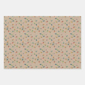 レトロヴィンテージクリスマスストリングライトオンクラフト ラッピングペーパーシート (正面3)