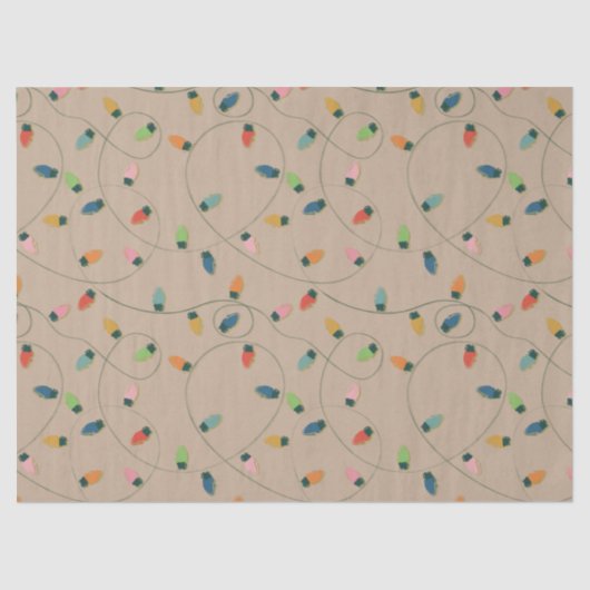 レトロヴィンテージクリスマスストリングライトオンクラフト 薄葉紙 (正面)