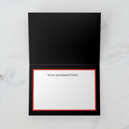 レトロヴィンテージクリスマススノーファミリーアッド気持ち シーズンカード (内部)