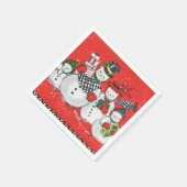 レトロヴィンテージクリスマススノーファミリーホリデーパーティー スタンダードカクテルナプキン (角)