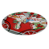 レトロヴィンテージクリスマススノーファミリーホリデー カッティングボード (角)