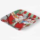 レトロヴィンテージクリスマススノーファミリー ペーパープレート (傾斜あり)